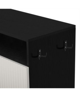 Streamdale Livingroom Cabinet with Shoe Bench, 2 Doors, 3-Tier Shelves, Entryway Bench, 4 Shoe Racks