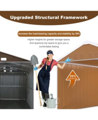 Streamdale 12x8 FT Heavy-Duty Metal Storage Shed with Windows &amp; Lockable Door