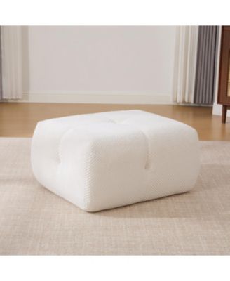 31" Modular Cloud Armless Chair with Ottoman Set, Ivory