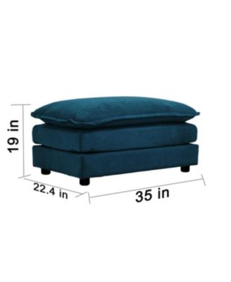 Streamdale Blue Chenille Fabric Ottoman Footrest for 2, 3, and 4 Seater Sofas