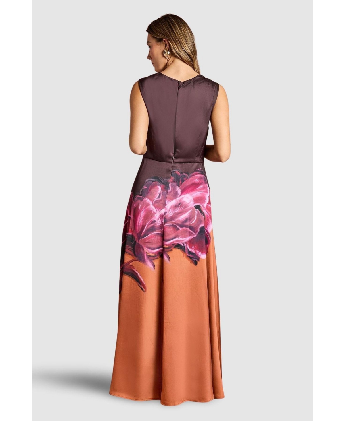 Coast Women's Ruched Print Satin Midi Dress