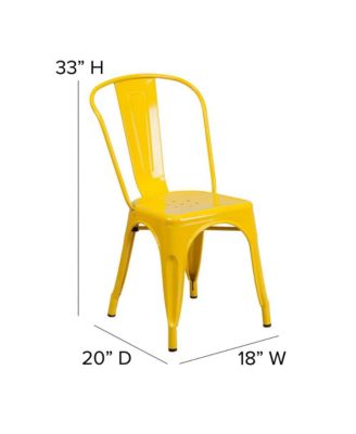 Commercial Grade 4 Pack Metal Indoor-Outdoor Stackable Chair