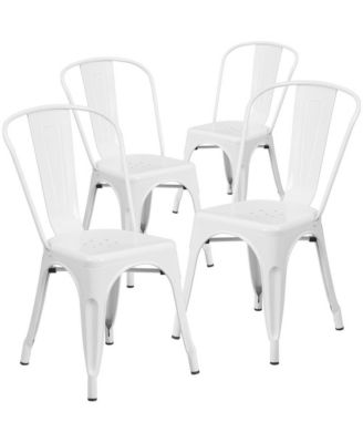 Commercial Grade 4 Pack Metal Indoor-Outdoor Stackable Chair
