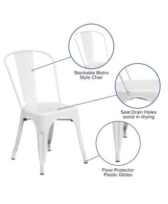 Commercial Grade 4 Pack Metal Indoor-Outdoor Stackable Chair