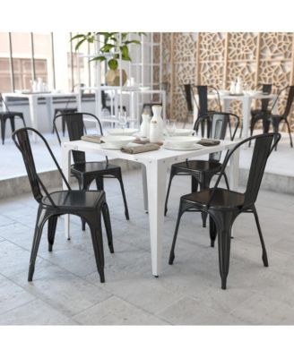 Commercial Grade 4 Pack Metal Indoor-Outdoor Stackable Chair
