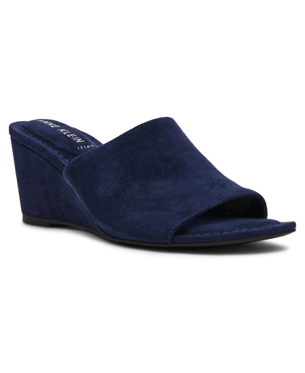 Anne Klein Women's Charisma Peep-toe Wedge Heel Sandals In Blue