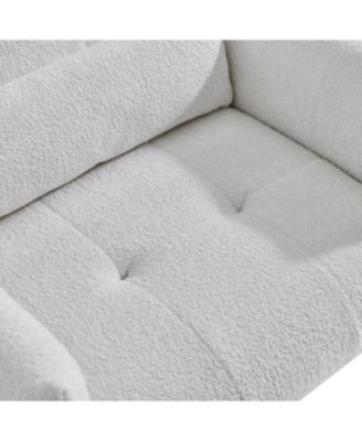 Streamdale Modern Tufted Accent Chair with Velvet Upholstery and Lumbar Pillow