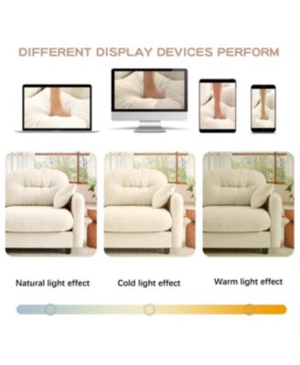 Modular L-Shaped Chenille Couch with Ottoman