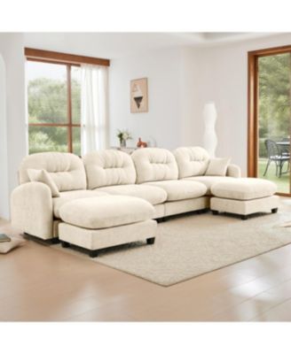 Modular Sectional U Shaped Couch with Ottoman