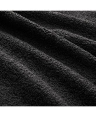 Black Teddy Fabric Boneless Sofa with Double Chaises