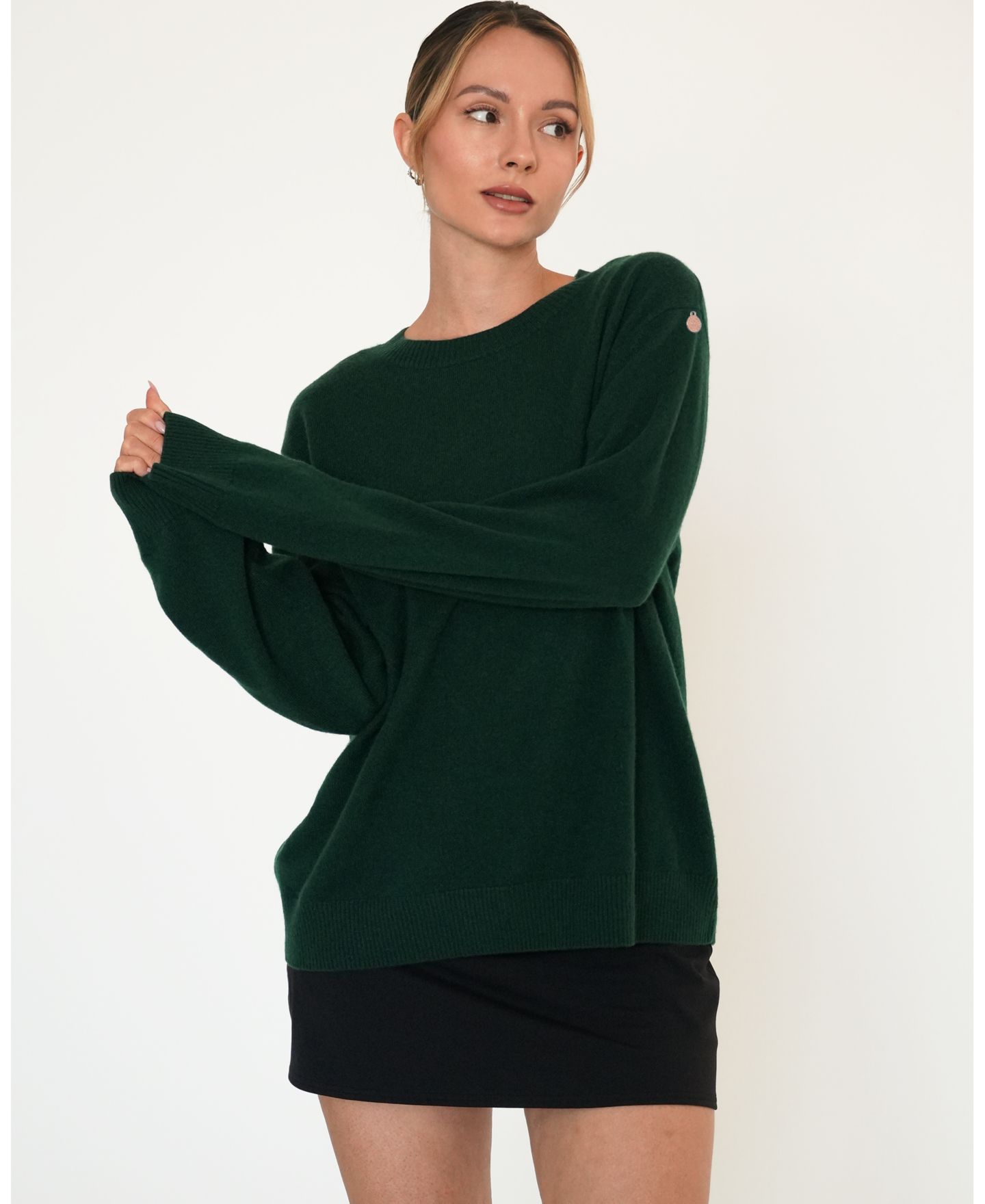 Женский свитер Rebody Active Beau Oversized Crewneck Cashmere, цвет: Тёмно-зелёный — фото 6