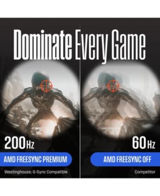 27" Curved Full HD White Gaming Monitor, 200Hz, AMD FreeSync, Low Motion Blur, 1500R, 1080p, DP & 2x HDMI, Built-in Speakers