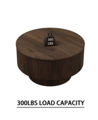 MDF Modern Round Coffee Table & 2 PU Dining Chairs Set