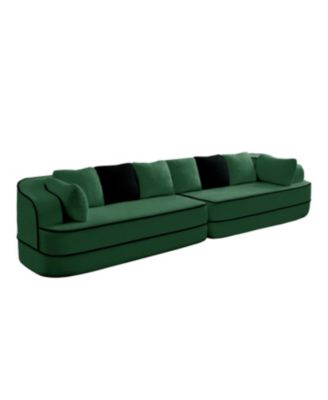 Streamdale Green 4-Seat Teddy Fabric Sofa with High Density Sponge - No Assembly Required