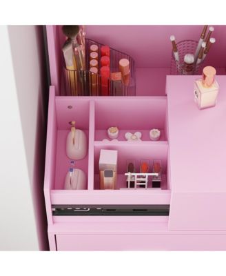 LED Dressing Table with full body mirror | Sliding cover hidden compartment+three drawer large capacity | Versatile in bedroom/dressing room