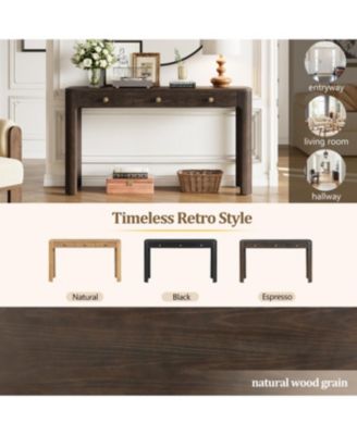 Streamdale Rustic Console Table with Curved Corners, 3 Drawers