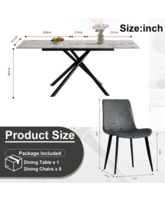 35" Round Black Glass Mid-Century Modern Dining Table