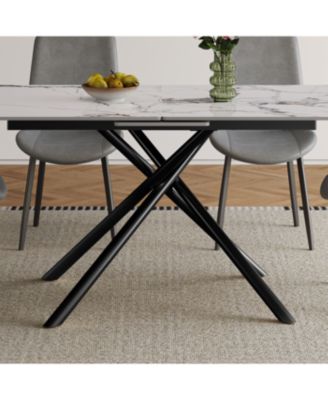 35" Round Black Glass Mid-Century Modern Dining Table