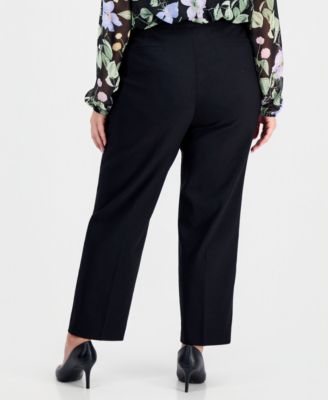 Plus Size High-Rise Straight Pull-On Pants