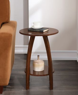 17.75" Aldrin Rubberwood Round End Table