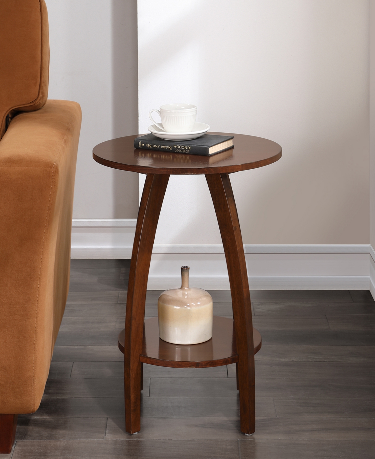 Convenience Concepts 17.75" Aldrin Rubberwood Round End Table