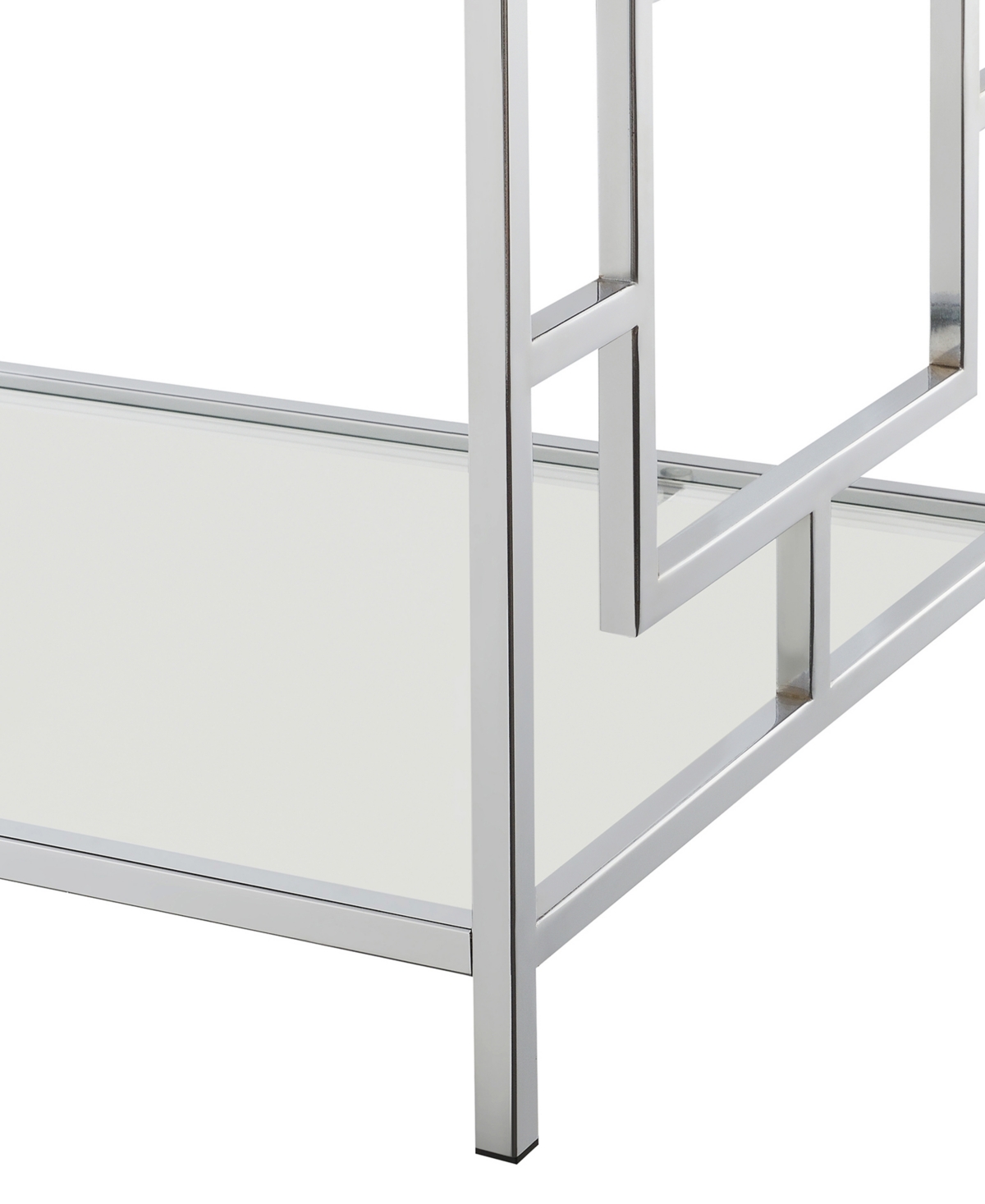 Convenience Concepts 42" Chrome Town Square Coffee Table With Shelf In Transparent