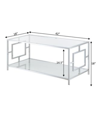 42" Chrome Town Square Coffee Table with Shelf