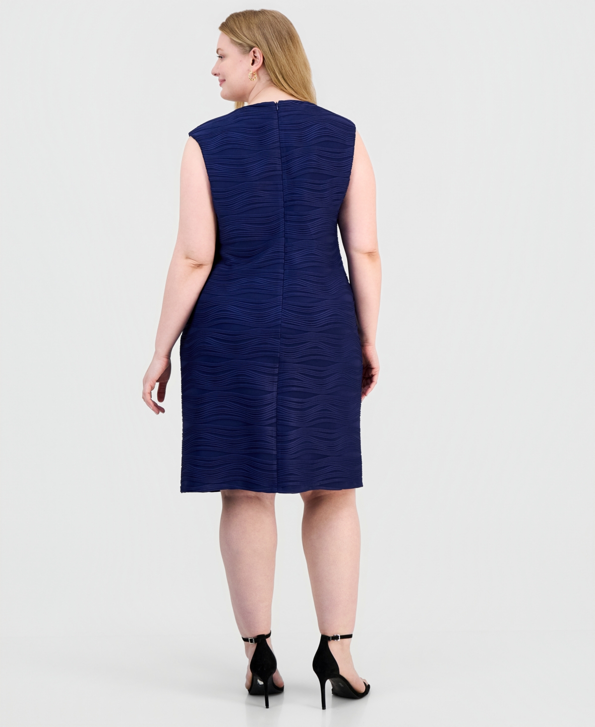Kasper Plus Wave Rib Sheath Dress