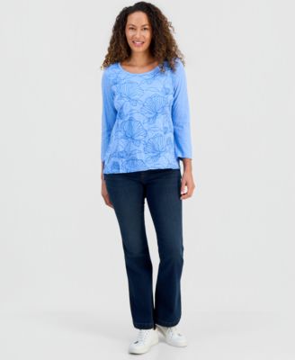 Petite Embroidered-Front Top, Macy's Exclusive