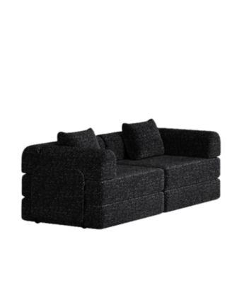 72.4" Convertible Sofa Bed with Storage Pockets and Cushions