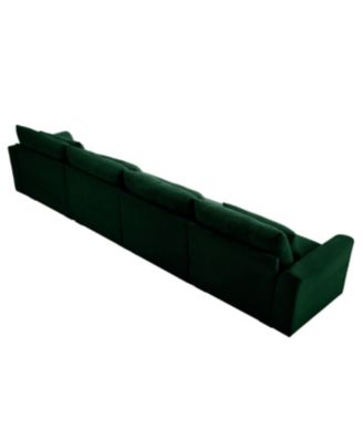 4 Seater Green Corduroy Sofa with 4 Waist Pillows