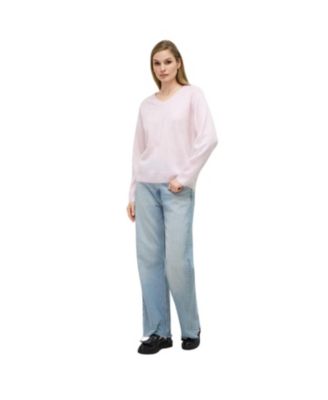 Women's Brushed Silk Cashmere V-Neck Sweater