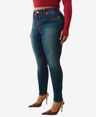 Plus Size Jennie Mid Rise Lurex Super T Flap Jeans