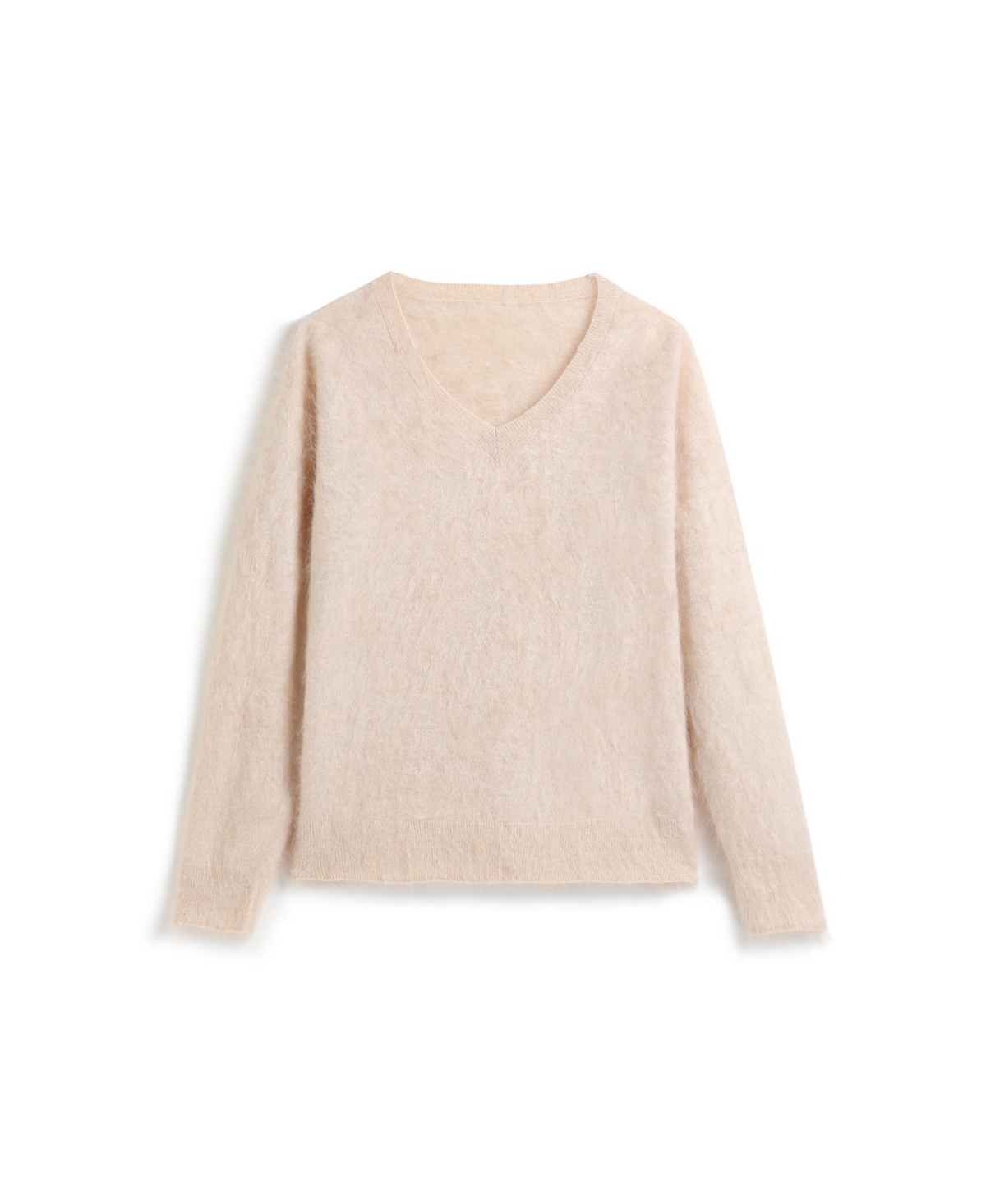 Bellemere New York Women's Brushed Silk Cashmere V-Neck Sweater