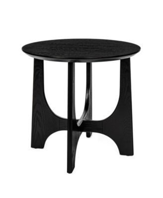 25 Inch Round Wooden End Table and Side Table