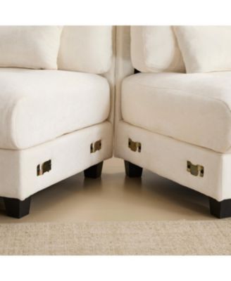 93" 3+1 Seater Sofa w/ Ottoman, Adjustable Backrest