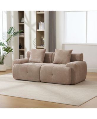 73" Modern Modular Sectional Loveseat, 2 Seater Tufted Cloud Convertible Couch with 2 Pillows