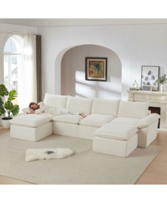 Modern Corduroy Cloud Sofa, Freely Combined, Comfortable Sitting Experience