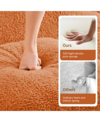 Three-Seat Teddy Fabric Sofa