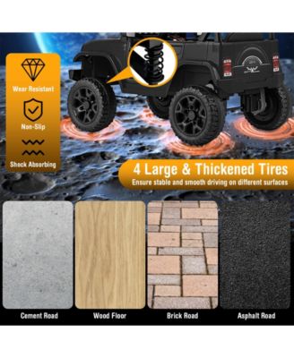 12V Kids Ride on Truck Car with Parental Remote and Music Player-Black