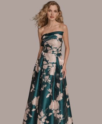 Women's Strapless Floral-Print Gown
