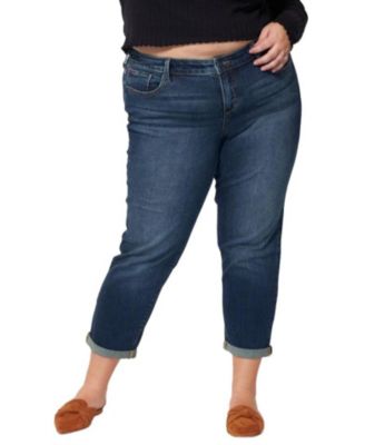 Women's Women'sDenim Mid Rise Boyfriend rolled in 25.5" inseam - Kelly