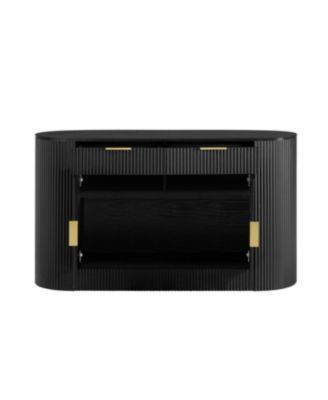 55.1" Modern Storage Cabinet - 2 Doors, 2 Drawers, Stripe MDF Sideboard