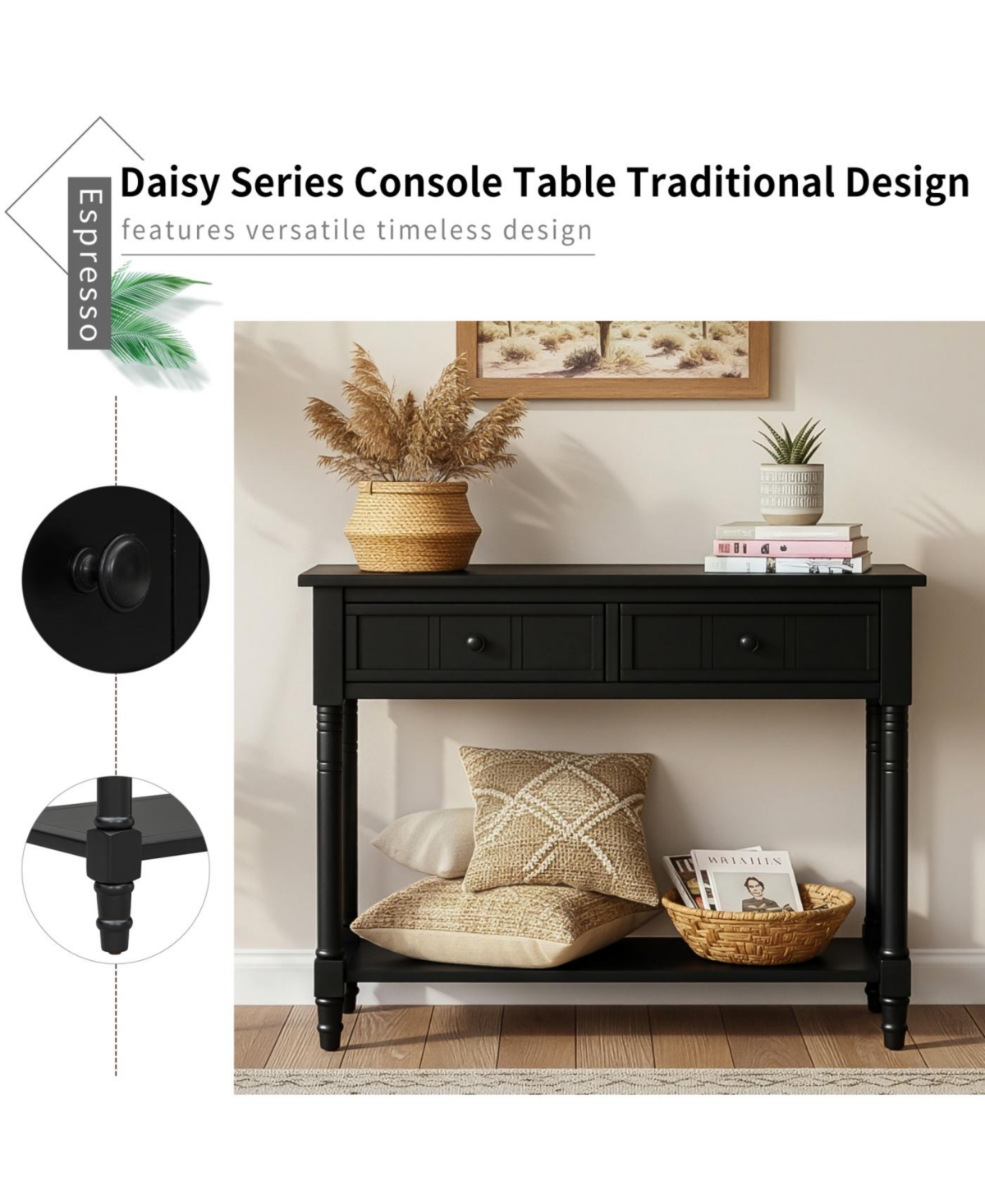 Streamdale Furniture Daisy Series Console Table (Black