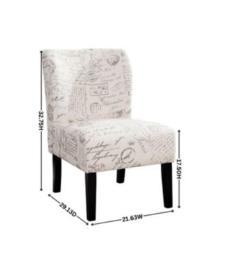  Capa English Letter Print Fabric Armless Contemporary Chair