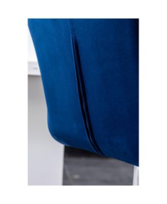 Breni Velvet Diamond Tufted Swivel Adjustable Height Barstool