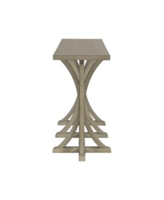 Wooden Console Table with Oak Veneer Top - Farmhouse Entryway Table