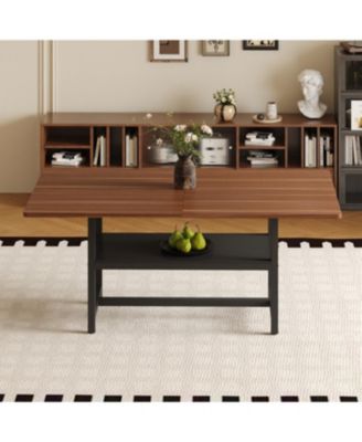 Walnut Dining Table with Storage Platform (7135.4