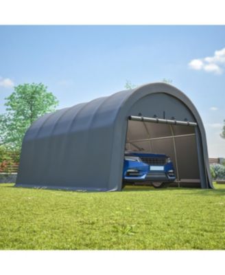 Heavy-Duty 12x20 FT Carport Canopy, Commercial-Grade Steel Frame Garage Shed