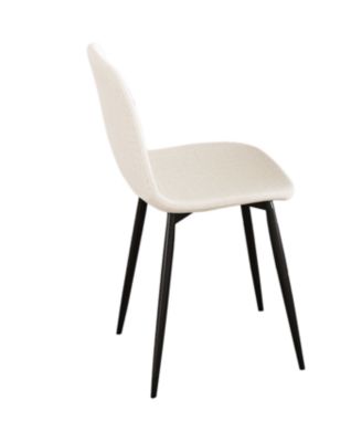 Modern Knit Fabric Dining Chairs with Iron Legs